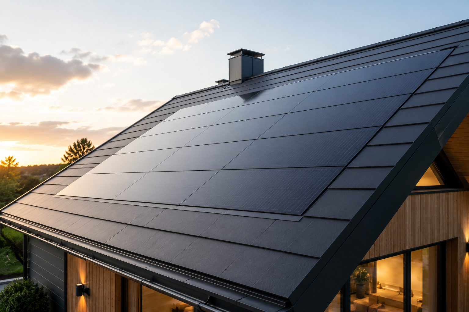 Integrierte PV-Anlage von Holzbau G&ouml;rgen